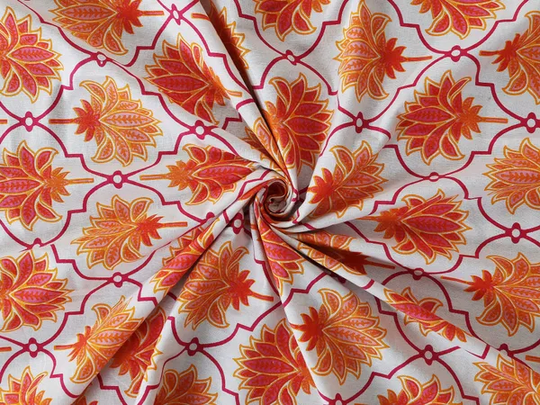 Orange_Cotton_Lotus_Harmony_Double_Bedsheet_With_Pillow_Cover_120X120_Cm